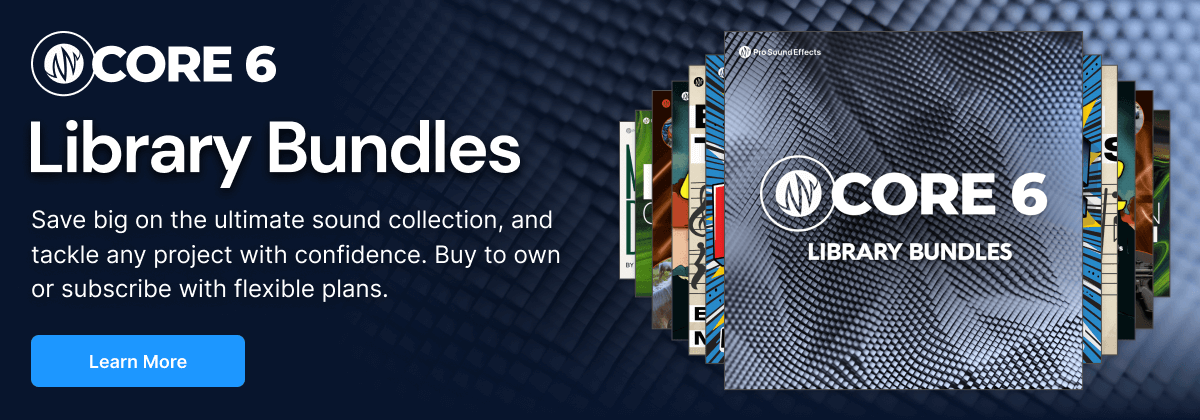 CORE 6 Library Bundles. Save big on the ultimate sound collection, and tackle any project with confidence. Buy to own or subscribe with flexible plans. Learn More here.
